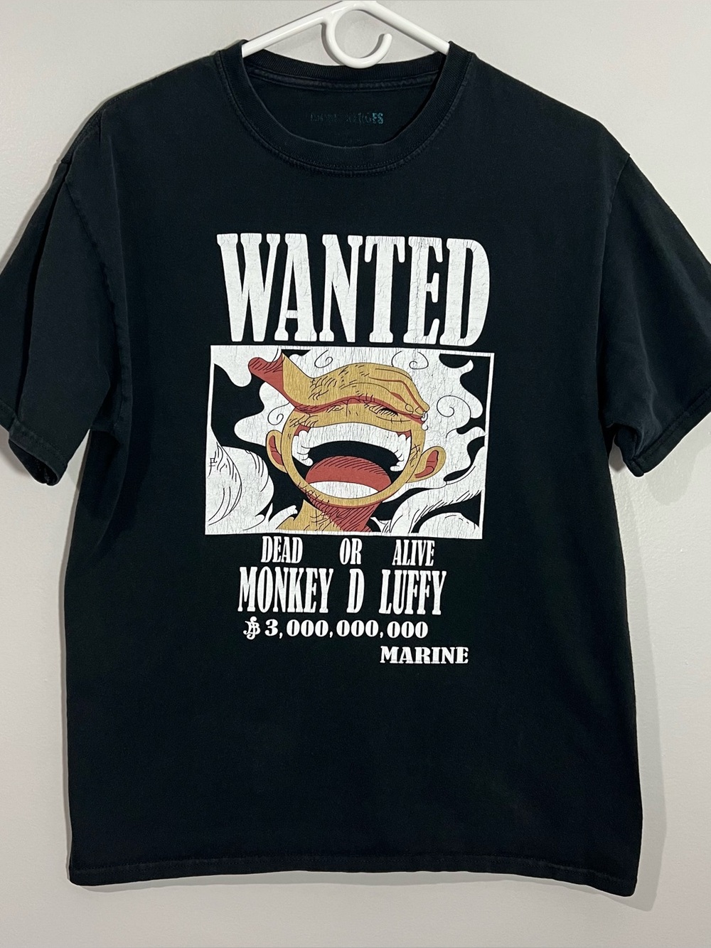 One Piece Monkey D Luffy Gear 5 Wanted Anime Black T-Shirt Mens Medium